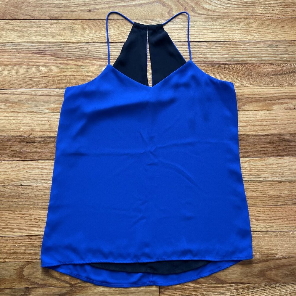 Express Royal Blue and Black Strappy Tank Top